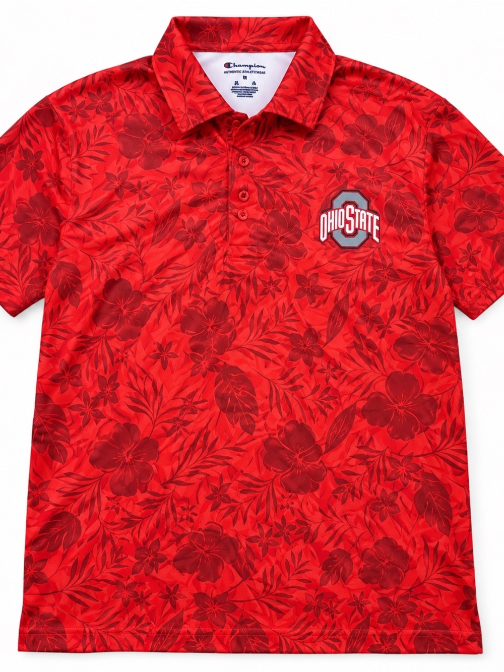 Champion Red Floral Ohio State Polo